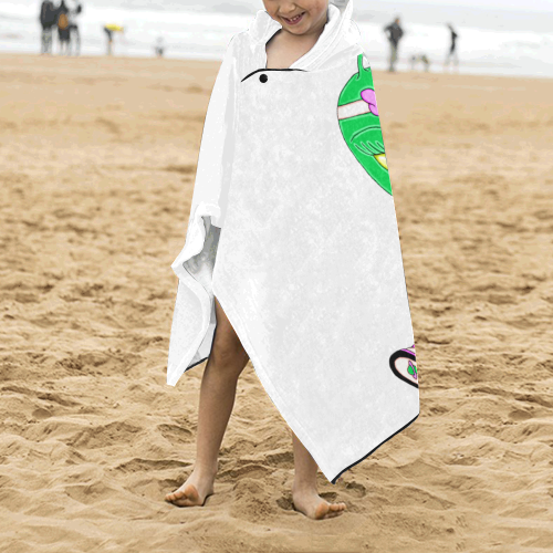 Alien Baby Girl White Kids' Hooded Bath Towels