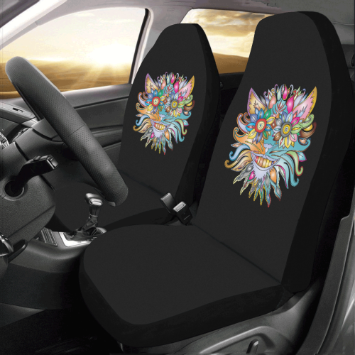 Rainbow Flower Cat Car Seat Covers (Set of 2)