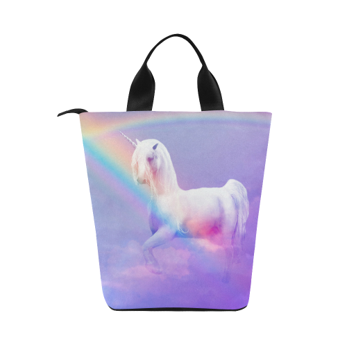 Unicorn and Rainbow Nylon Lunch Tote Bag (Model 1670)