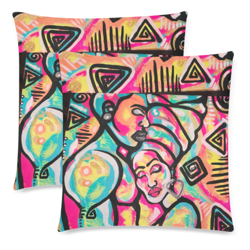 weus 2PC PILL Custom Zippered Pillow Cases 18"x 18" (Twin Sides) (Set of 2)