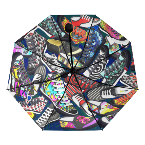 A pile multicolored SHOES / SNEAKERS pattern Anti-UV Foldable Umbrella (Underside Printing) (U07)