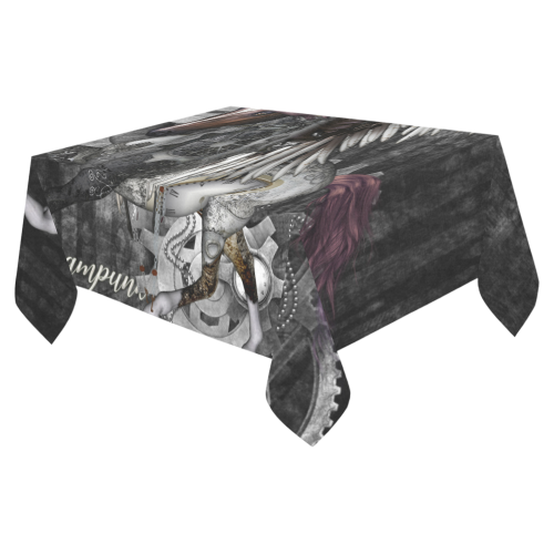 Aweswome steampunk horse with wings Cotton Linen Tablecloth 52"x 70"