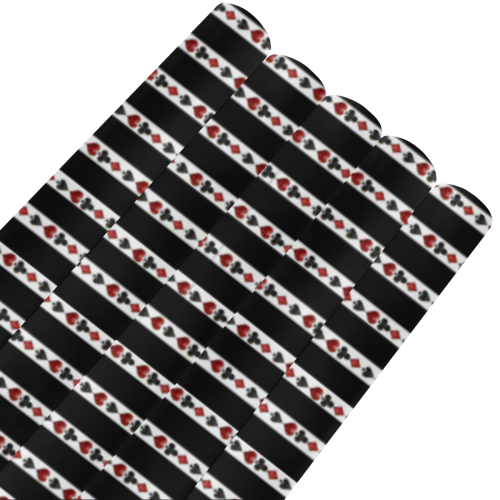 Las Vegas Playing Card Symbols Stripes Gift Wrapping Paper 58"x 23" (5 Rolls)
