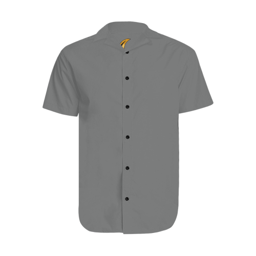 Gold Metallic Lion Grey Men's Short Sleeve Shirt with Lapel Collar (Model T54)