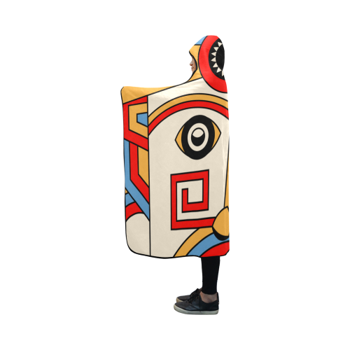 Aztec Religion Tribal Hooded Blanket 50''x40''