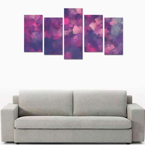 purple pink magenta cubism #modern Canvas Print Sets E (No Frame)