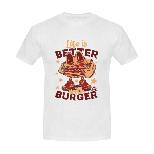 Life Is Better With A Burger Men's T-Shirt in USA Size (Front Printing Only)