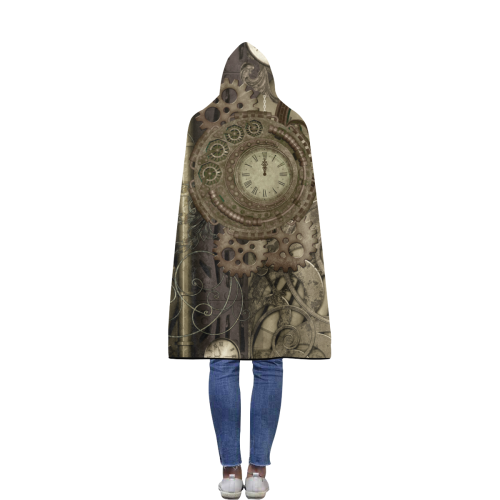 Awesome steampunk design Flannel Hooded Blanket 50''x60''