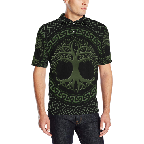 Awesome Celtic Tree Of Life Men's All Over Print Polo Shirt (Model T55)