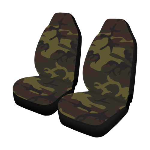 Camo Green Brown Car Seat Covers (Set of 2)