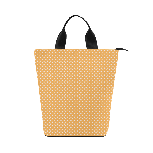 Yellow orange polka dots Nylon Lunch Tote Bag (Model 1670)