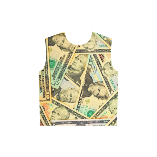 US DOLLARS All Over Print Sleeveless Hoodie for Women (Model H15)