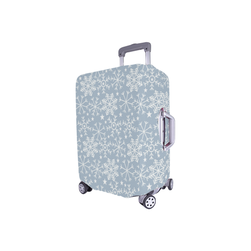 Snowflakes Stars pattern White Blue Luggage Cover/Small 18"-21"