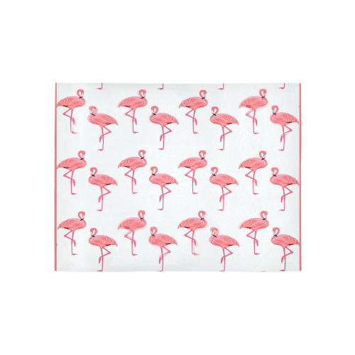 Classic Pink Flamingos Pattern Pink Trim Area Rug 5'3''x4'