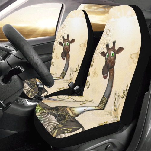 Funny steampunk giraffe Car Seat Covers (Set of 2)