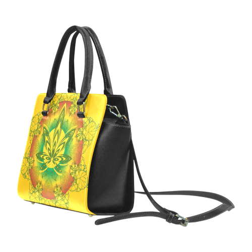 Rasta Nouveau (yellow) Rivet Shoulder Handbag (Model 1645)