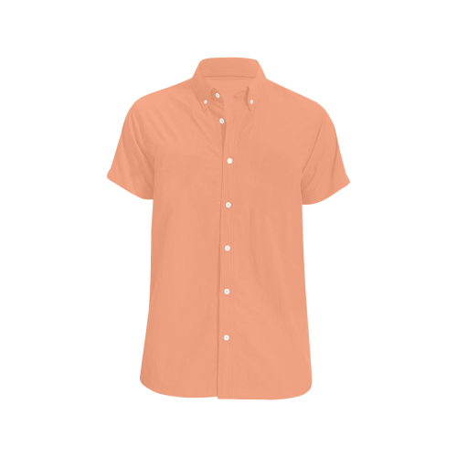 color light salmon Men's All Over Print Short Sleeve Shirt/Large Size (Model T53)