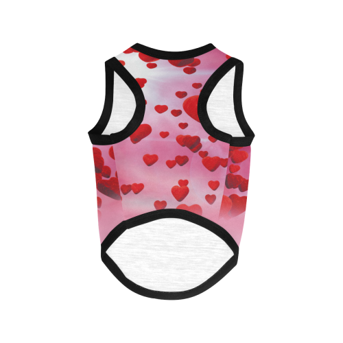 romantic sky with raining hearts All Over Print Pet Tank Top