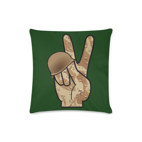 Desert Camouflage Peace Sign on Green Custom Zippered Pillow Case 16"x16"(Twin Sides)