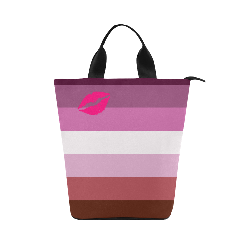 Lipstick Lesbian Flag Nylon Lunch Tote Bag (Model 1670)