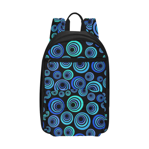 Retro Psychedelic Pretty Blue Pattern Large Capacity Travel Backpack (Model 1691)