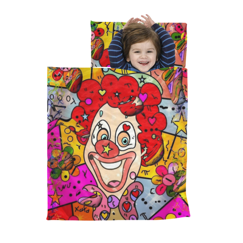 Clown Pop Art by Nico Bielow Kids' Sleeping Bag