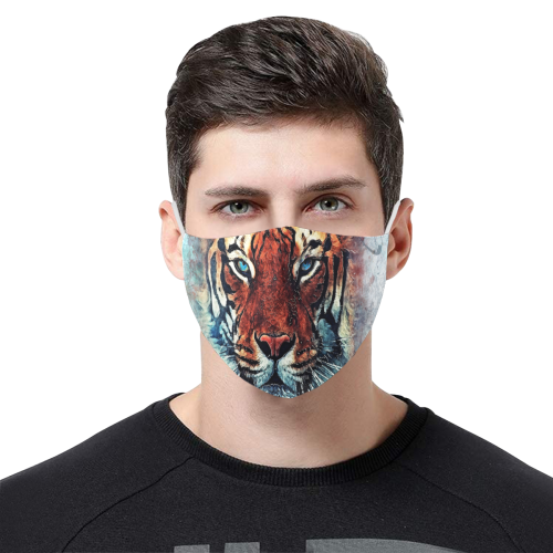 tiger 3D Mouth Mask with Drawstring (Pack of 3) (Model M04)