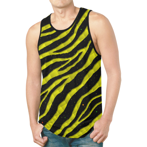 Ripped SpaceTime Stripes - Yellow New All Over Print Tank Top for Men (Model T46)