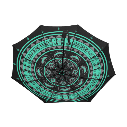Bear Medicine Aqua round Anti-UV Auto-Foldable Umbrella (Underside Printing) (U06)
