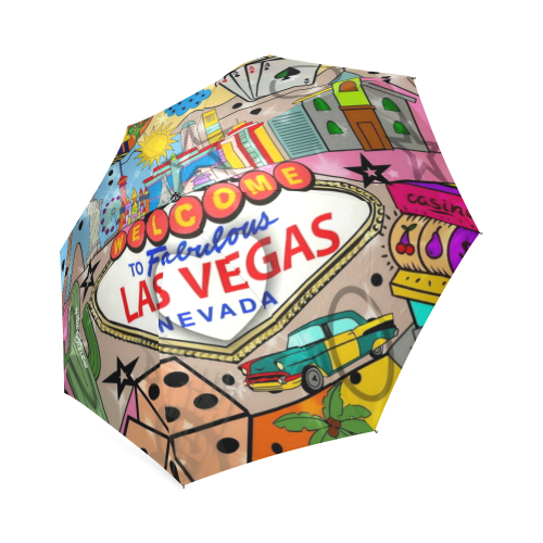 Vegas pop Art by Nico Bielow Foldable Umbrella (Model U01)