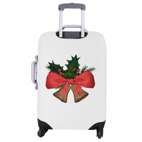 golden xmas bells Luggage Cover/Large 26"-28"