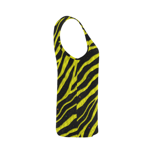 Ripped SpaceTime Stripes - Yellow All Over Print Tank Top for Women (Model T43)