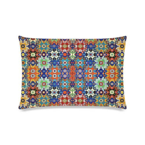 Armenian Colorful Folk Art Custom Zippered Pillow Case 16"x24"(Twin Sides)