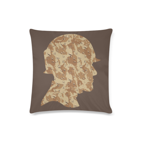 Desert Camouflage Soldier on Brown Custom Zippered Pillow Case 16"x16"(Twin Sides)