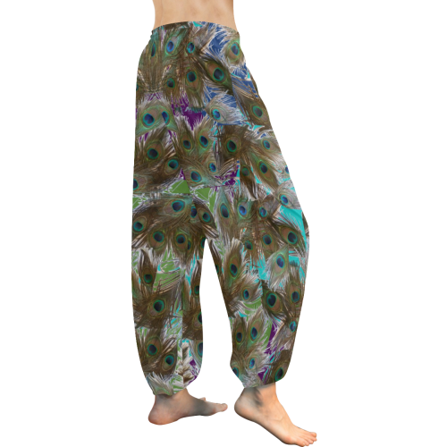 peacock design pants Women's All Over Print Harem Pants (Model L18)