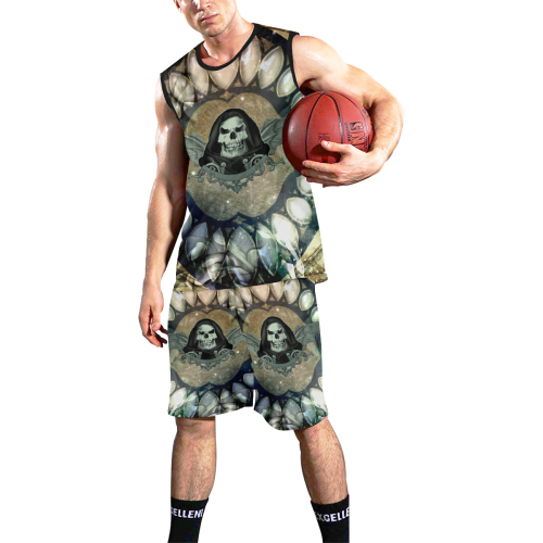 Awesome scary skull All Over Print Basketball Uniform