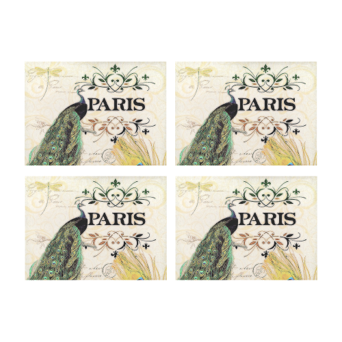 Paris Peacock Placemat 14’’ x 19’’ (Four Pieces)