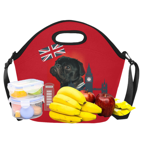 Cute Proud London Pug Neoprene Lunch Bag/Large (Model 1669)