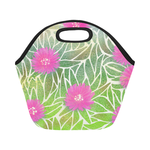 Pink Ice Plant Flowers. Inspired by California. Neoprene Lunch Bag/Small (Model 1669)