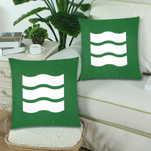 Flag of Hiroshima Custom Zippered Pillow Cases 18"x 18" (Twin Sides) (Set of 2)