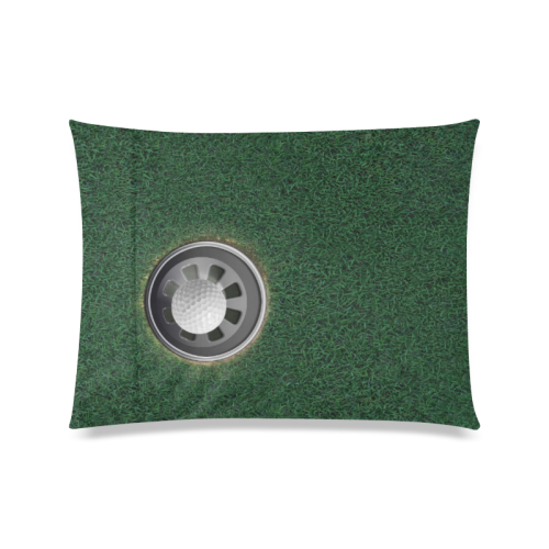 Hole in One Golf Cup and Ball Custom Zippered Pillow Case 20"x26"(Twin Sides)