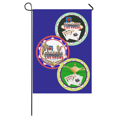 Las Vegas Icons Poker Chips Garden Flag 28''x40'' （Without Flagpole）