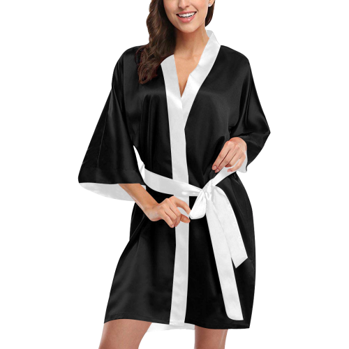 Dolphin Love Black/White Kimono Robe
