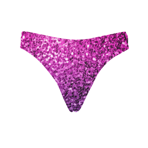 Beautiful Purple Pink Ombre glitter sparkles Women's All Over Print Thongs (Model L30)