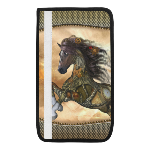 Aweseome steampunk horse, golden Car Seat Belt Cover 7''x12.6''