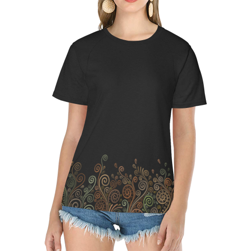 3D Psychedelic, Sand Clock Women's Raglan T-Shirt/Front Printing (Model T62)