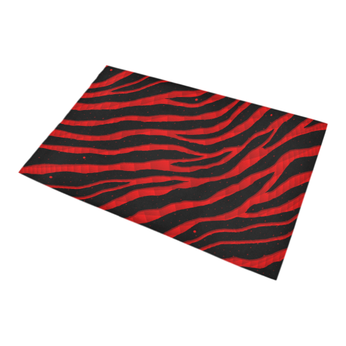Ripped SpaceTime Stripes - Red Bath Rug 20''x 32''