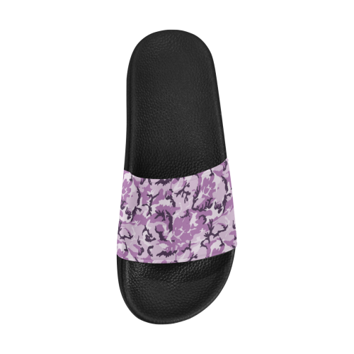 Woodland Pink Purple Camouflage Men's Slide Sandals/Large Size (Model 057)