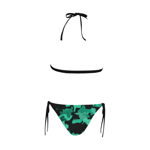 new modern camouflage B by JamColors Buckle Front Halter Bikini Swimsuit (Model S08)
