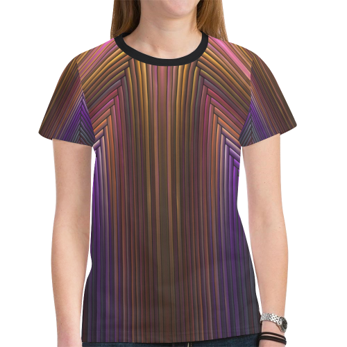 Art Deco Pattern II New All Over Print T-shirt for Women (Model T45)